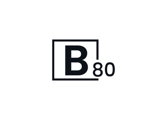B80, 80B Initial letter logo