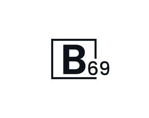 Fototapeta premium B69, 69B Initial letter logo
