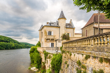 View at the Castle of Lalinde near Dordogne river in France