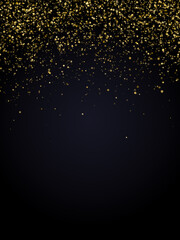 Festive Christmas and New Year background with gold glitter or confetti of stars. Vector illustration. - 450026624