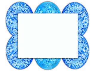 A set of blue abstract spots with texture on a white background