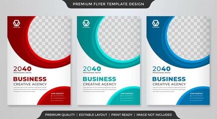 set of business flyer template design with abstract concept and minimalist layout	
 - obrazy, fototapety, plakaty