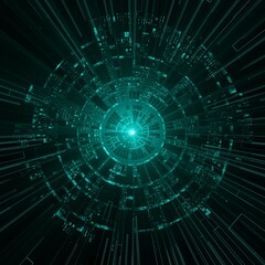Abstract sphere futuristic background green light. Futuristic concept. 3d illustration. 3d rendering