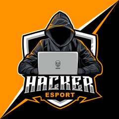 hacker mascot illustration for sports and esports logo © Ilhustrator