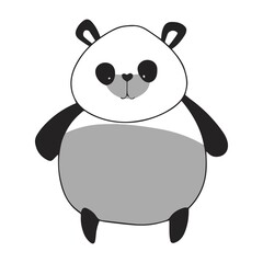 Cute and funny panda. A panda of gray and black colors.