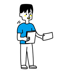 ビラ配りのアルバイトをしている男性