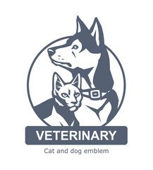 Cat and dog vector logo design. Can be used as pet shop or veterinary logo.