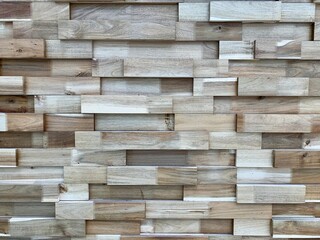 Abstract stacking wooden wall for background.