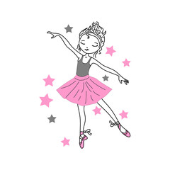 DANCING GIRL for t shirt printing, tee graphic design. 
