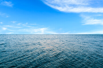 Fototapeta premium Outdoor tranquil water surface and sky natural landscape in summer, Asia