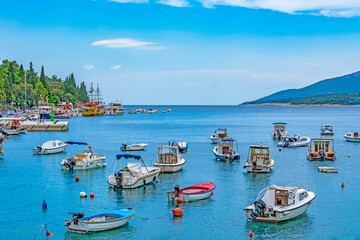 Fototapeta na wymiar Rabac resort in Istria Peninsula, Croatia, by Adriatic Sea