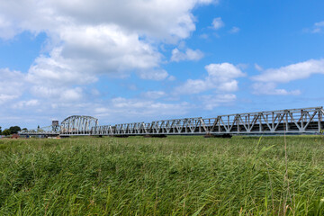 Meningenbrücke, historic railway swing bridge across the bodden chain near Zingst