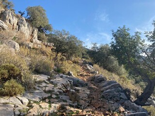 Ascent from the Oludeniz . Lycian way. Turkey