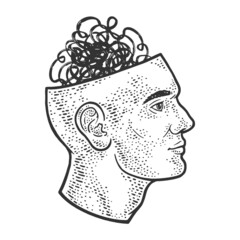 confused thoughts line art sketch raster