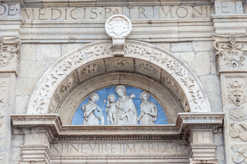 Details of the gate of the Cathedral of Santa Caterina in Bolsena, Lazio, Italy