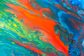 Blue Acrylic Pour Color Liquid marble abstract surfaces Design.