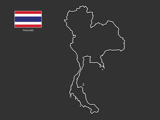 vector Thailand map thin line style.