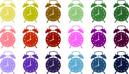 Vector of the colorful clocks