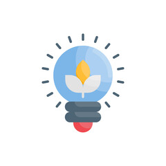 Eco bulb vector flat icon style illustration. EPS 10 file