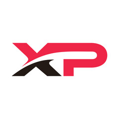 Basic RGB letter XP logo vector
