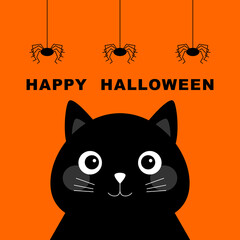 Halloween party. Orange background vector illustration