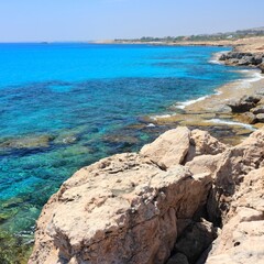 Fototapeta na wymiar Azure sea. Cyprus nature.