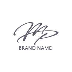 simple cursive mp letter logo Basic RGB