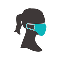 Basic RGB silhouette of a girl wearing a mask