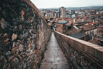 Stone path in park in Girona