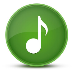 Music luxurious glossy green round button abstract