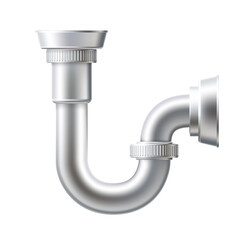Vector silver drain pipe metal sewer 3d