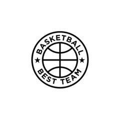 Basketball line logo design illustration
