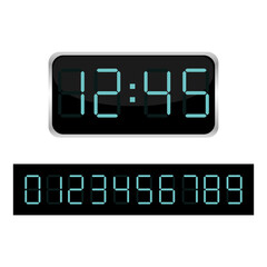 Digital clock. Electronic figures. Vector illustration eps 10