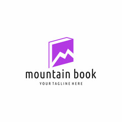 Fototapeta premium simple and modern letter M book with mountain template elements