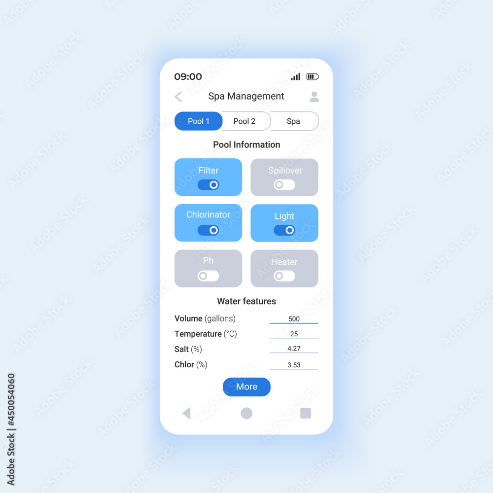 Poster spa management app smartphone interface vector template. mobile app page design layout. ethernet or 