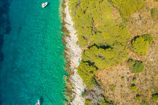 Aerial view of Palinski otoci islands in Hvar, Adriatic Sea in Croatia © Goran