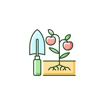 shovel and plant with red fruit clip art preview