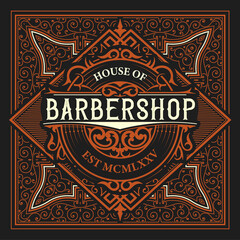 Vintage Barbershop label in vintage style