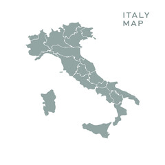 Map of Italy with regions vector illustration eps 10