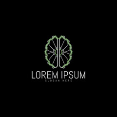 Nature Technology Brain Logo. Minimalist, simple and modern.