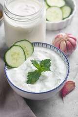 Traditional Indian Raita with Dahi in a bowl. Close up shot