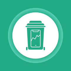 E-waste recyclable color glyph button icon. Waste recycling.