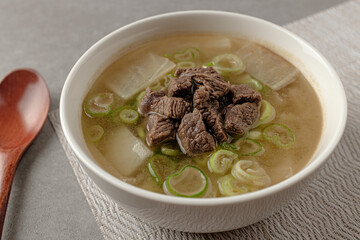 Soup dish with beef and radish Beef radish soup