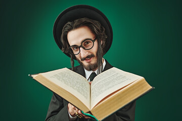 joyful rabbi with book
