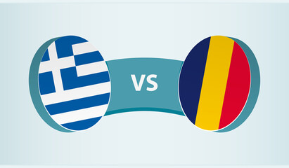 Greece versus Chad, team sports competition concept.