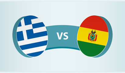 Greece versus Bolivia, team sports competition concept.