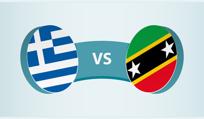 Greece versus Saint Kitts and Nevis, team sports competition concept.