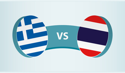 Greece versus Thailand, team sports competition concept.