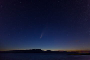 Fototapeta na wymiar Comet Neowise over Bantry Bay Co Cork