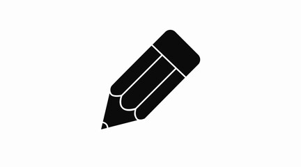 Pencil icon. Vector isolated flat editable black and white pencil illustration